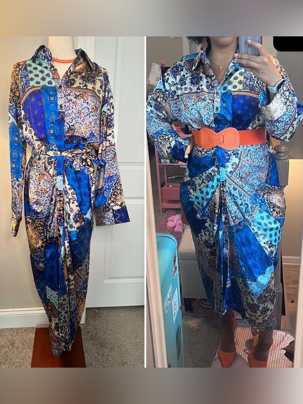 Blue Paisley Print dress